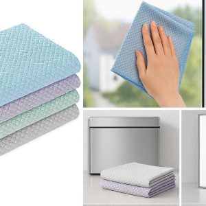 Multi Purpose Fish Scale Microfiber Glass Cleaning Cloths Streak Free Polishing Rags for Windows Mirrors and Stainless Steel