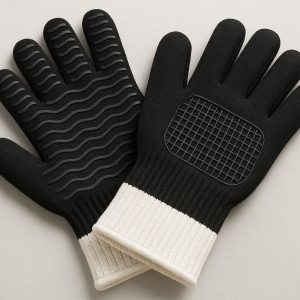 Dual Layer Heat Resistant Cooking Gloves for Oven and Grill Non Slip Silicone and Cotton Hybrid Mitts for Maximum Protection